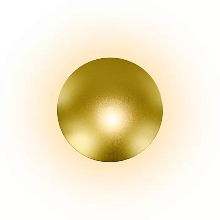Arandela de Parede Redonda Indireta 19x7cm Aluminio Dourado GSG AR16
