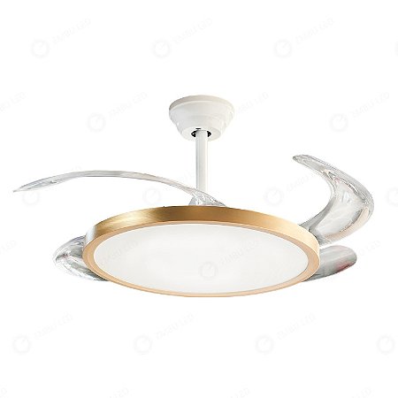 Ventilador com Luminaria LED 26x107cm Dourado Embu EBVL80172