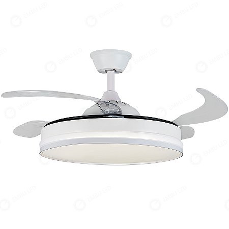 Ventilador com Luminária LED 43x106cm Branco Embu EBVL80002