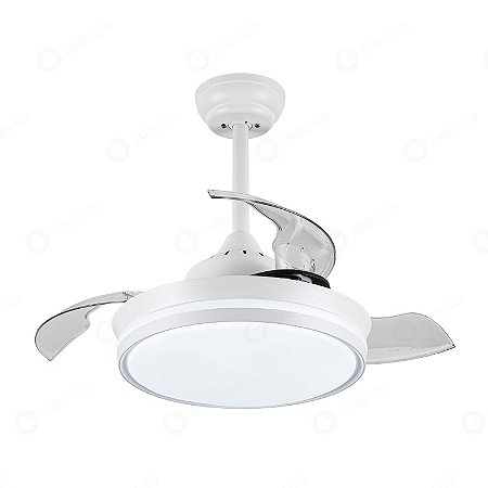 Ventilador com Luminária LED 37x91,4cm Branco Embu EBVL80331