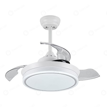 Ventilador com Luminária LED 37x91,4cm Branco Embu EBVL80335