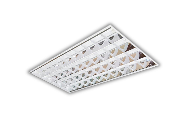 Luminária de Embutir 10 Aletas Brancas 2xT8 7x25,4x124,3cm GSG LE20
