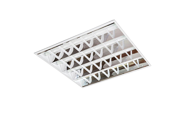 Luminária de Embutir 3 Aletas Brancas 4xT8 5,5x61,8x61,8cm GSG LE27