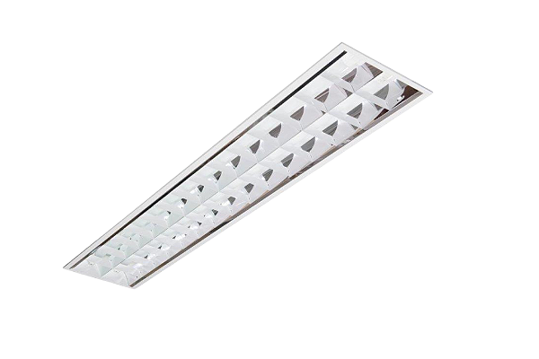 Luminária de Embutir 10 Aletas Brancas 4xT8 5,5x61,8x124,3cm GSG LE28