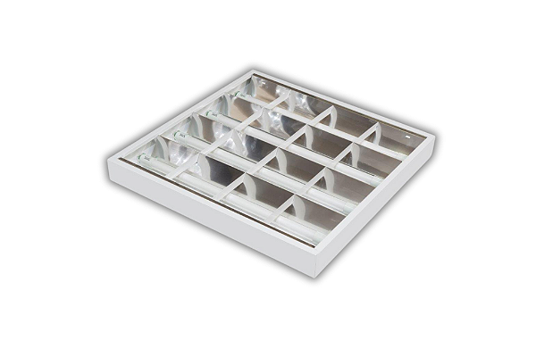 Luminária de Sobrepor 3 Aletas Brancas 2xT8 5,5x15x62,5cm GSG LS17