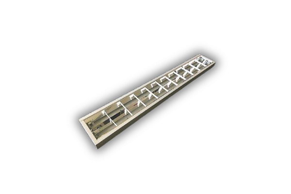 Luminária de Sobrepor 10 Aletas Brancas 2xT8 5,5x15x125cm GSG LS18