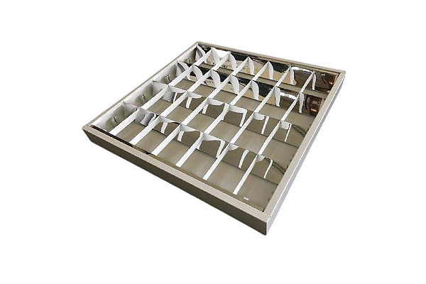 Luminária de Sobrepor 6 Aletas Brancas 2xT8 5,5x15x62,5cm GSG LS25