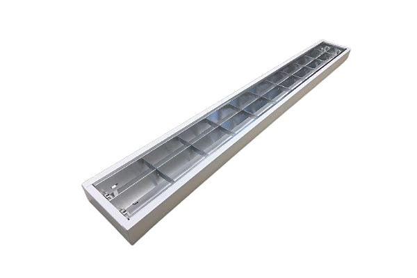 Luminária de Sobrepor 10 Aletas 4xT8 5,5x62x125cm GSG LS44