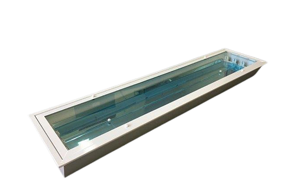 Luminária de Embutir Hermética 2xT8 12x24,5x132cm Alumínio GSG LE70