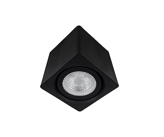 Spot de Sobrepor Quadrado para Dicroica 7,5x7x7cm Preto GSG SP03
