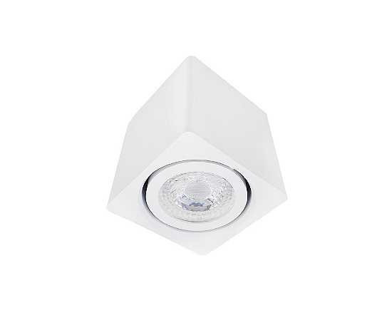 Spot de Sobrepor Quadrado para Dicroica 7,5x7x7cm Branco GSG SP04