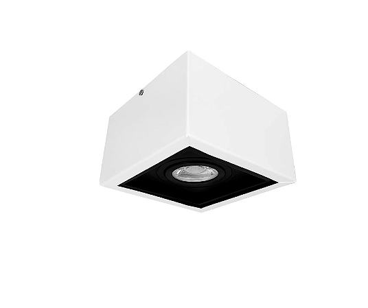 Spot de Sobrepor Quadrado para Dicroica 12cm Branco e Preto GSG SP20