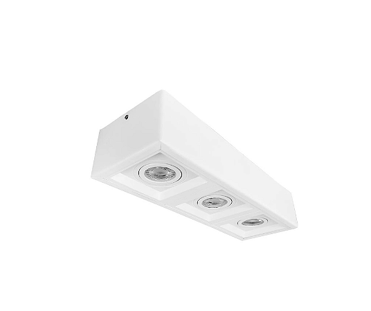 Spot de Sobrepor Triplo para Dicroica 12x36cm Branco GSG SP25
