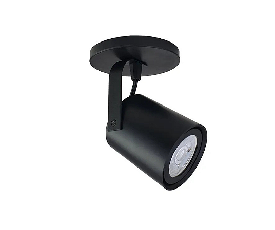 Spot Arandela Redondo para Dicroica 7,5x6,5cm Preto GSG SP39