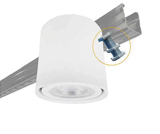 Spot Sobrepor para Perfilado para Dicroica 7,5x6,5cm Branco GSG SP76