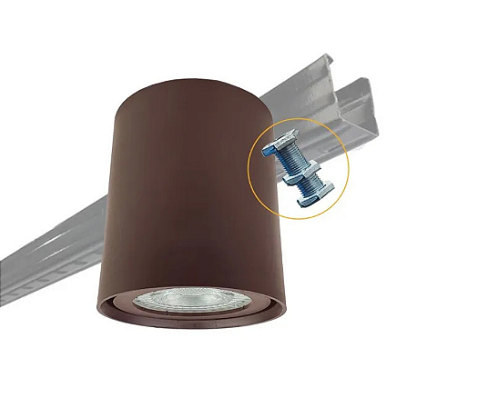 Spot Sobrepor para Perfilado para Dicroica 7,5x6,5cm Marrom GSG SP77