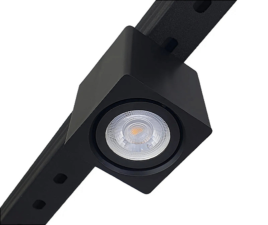 Spot Sobrepor para Perfilado para Dicroica 7x7cm Preto GSG SP78