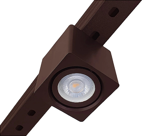 Spot Sobrepor para Perfilado para Dicroica 7x7cm Marrom GSG SP80