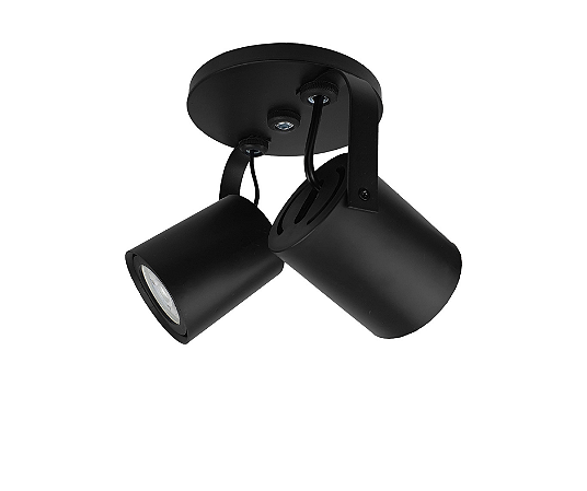 Spot Sobrepor Redondo Duplo para Dicroica 8x12x6,5cm Preto GSG SP81