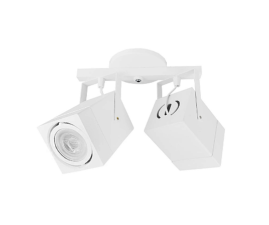 Spot Sobrepor Quadrado Duplo para PAR20 9x25cm Branco GSG SP91