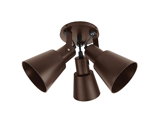 Spot Sobrepor Cônico Triplo para PAR20 12x8x8,5cm Marrom GSG SP104