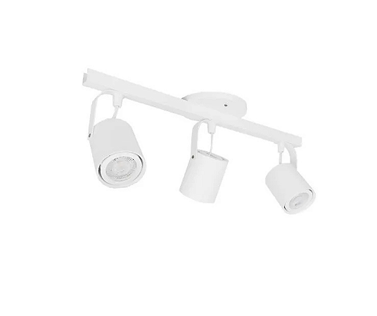 Trilho com Três Spots Redondos para Dicroica 45cm Branco GSG SP106