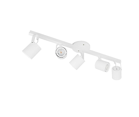 Trilho com Cinco Spots Redondos para Dicroica 65cm Branco GSG SP112