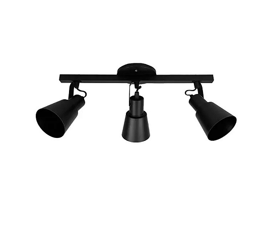 Trilho com Três Spots Cônicos para PAR20 45cm Preto GSG SP123