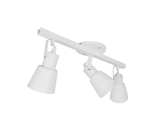 Trilho com Três Spots Cônicos para PAR20 45cm Branco GSG SP124