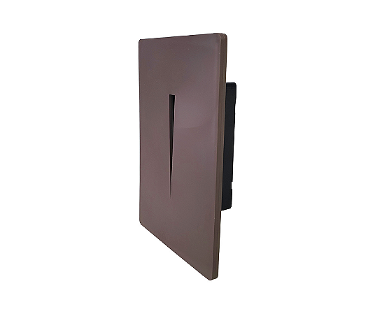 Balizador de Embutir Friso Caixinha 4x2 1xG9 12x8x4cm Marrom GSG BZ06