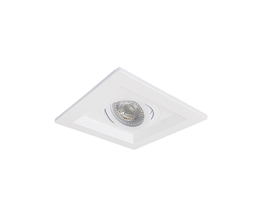 Spot de Embutir Recuado Quadrado para Dicroica 12x12cm Branco SP133
