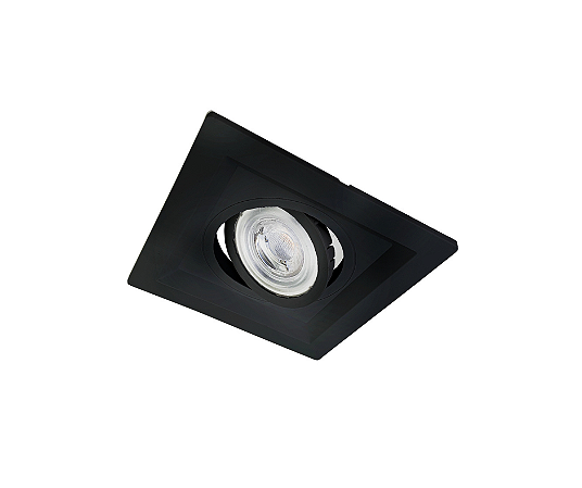Spot de Embutir Recuado Quadrado para PAR20 14x14cm Preto SP135