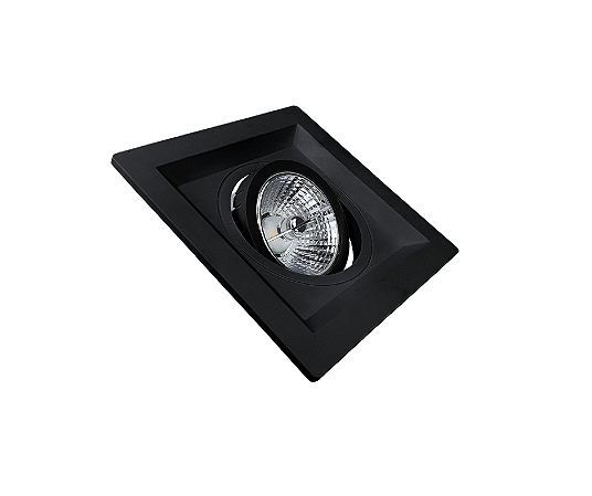 Spot de Embutir Recuado Quadrado para AR70 14x14cm Preto SP138