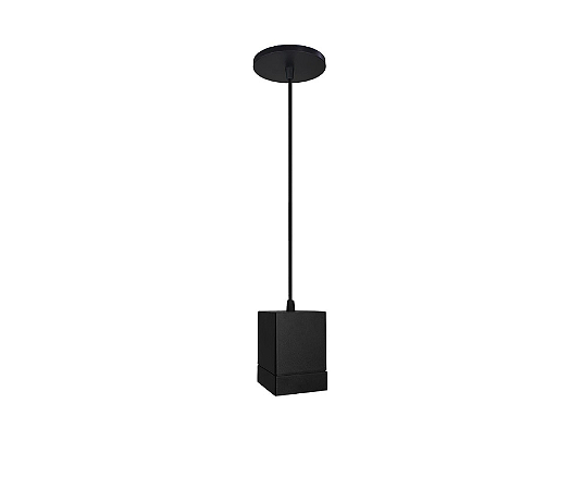 Pendente Tubo 1xE27 12,5x9cm Alumínio Preto GSG PD26