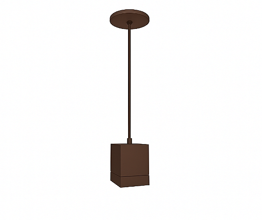 Pendente Tubo 1xE27 12,5x9x12cm Alumínio Marrom GSG PD28