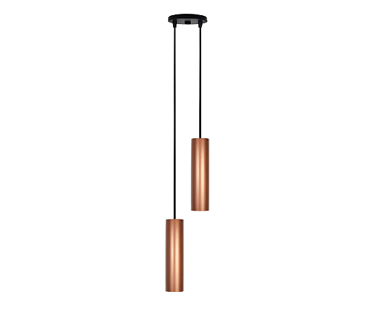 Pendente Tubo Duplo 2xGU10 20x5cm Alumínio Cobre GSG PD45