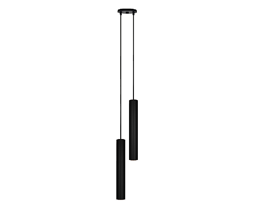Pendente Tubo Duplo 2xGU10 35x5cm Alumínio Preto GSG PD47