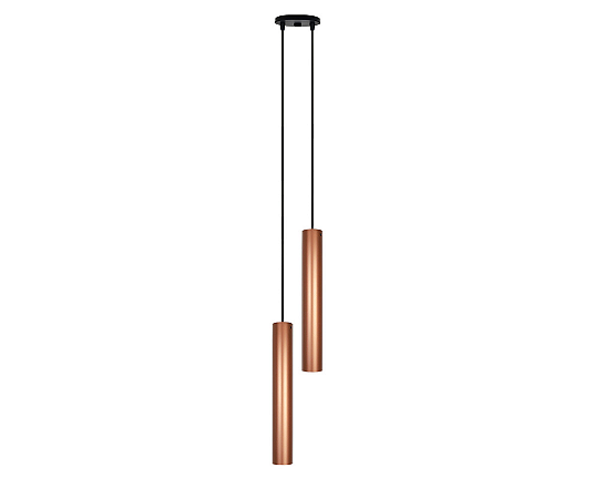 Pendente Tubo Duplo 2xGU10 35x5cm Alumínio Cobre GSG PD48