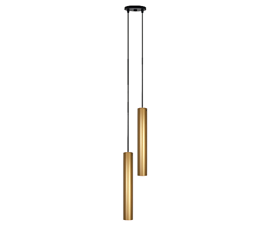 Pendente Tubo Duplo 2xGU10 35x5cm Alumínio Dourado GSG PD49