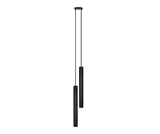 Pendente Tubo Duplo 2xGU10 50x5cm Alumínio Preto GSG PD50
