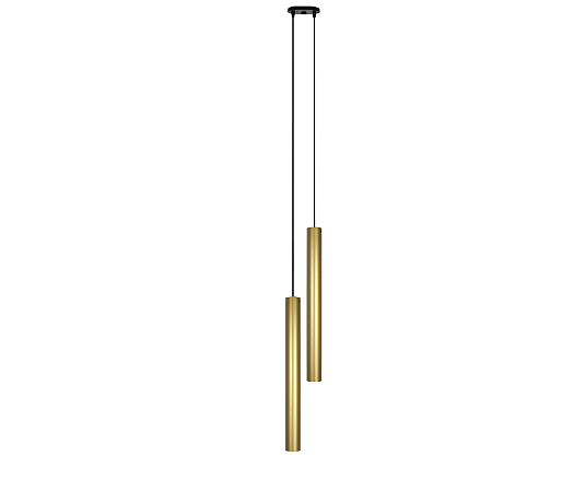 Pendente Tubo Duplo 2xGU10 50x5cm Alumínio Dourado GSG PD52