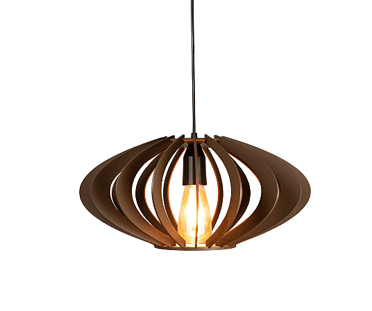 Pendente 1xE27 33x44cm Madeira Marrom GSG PD53