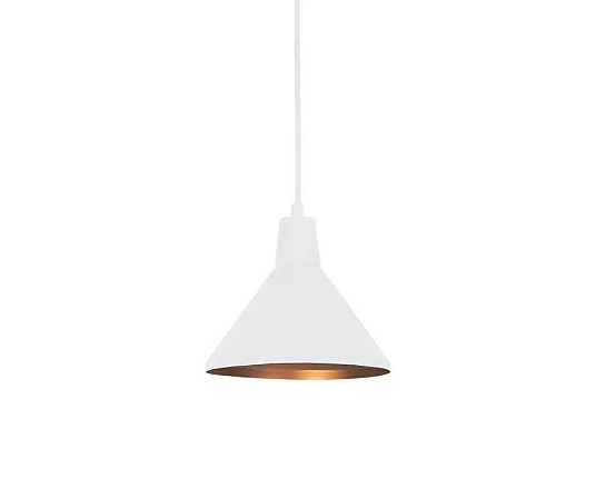 Pendente Retrô 1xE27 17x17cm Alumínio Branco e Cobre GSG PD59