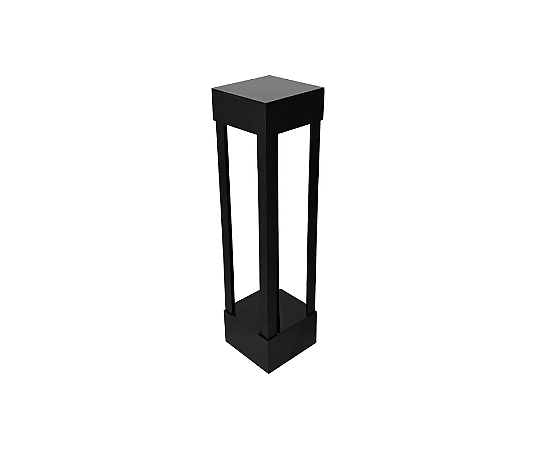 Poste Balizador LED 8W 3000K 30x7,6x7,6cm Alumínio Preto GSG PB22