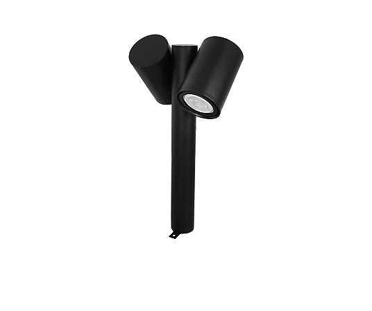 Poste Balizador Duplo 2xE27 40x22cm Alumínio Preto GSG PB46