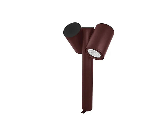 Poste Balizador Duplo 2xE27 40x22cm Alumínio Marrom GSG PB48