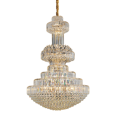 Pendente 44xE14 180x120cm Cristal e Metal Dourado Sindora DCD01013