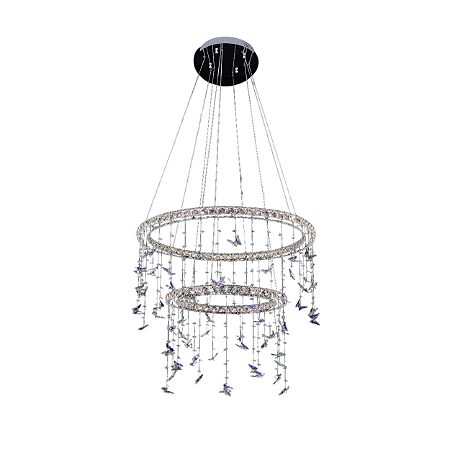 Pendente com Controle LED 120W 76x50cm Metal Cromado Sindora DCD02528