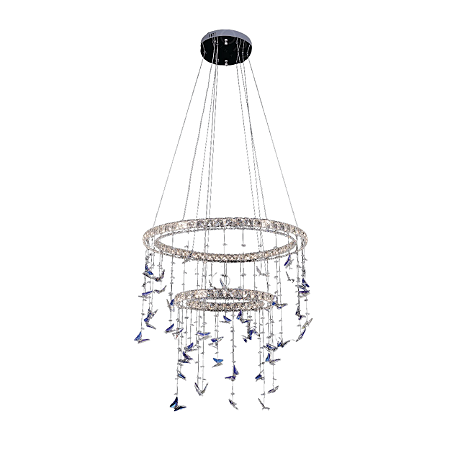 Pendente com Controle LED 72W 50x25cm Metal Cromado Sindora DCD02530