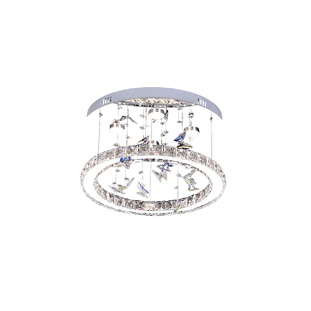 Plafon com Controle LED 44W 40cm Metal Cromado Sindora DCX02531